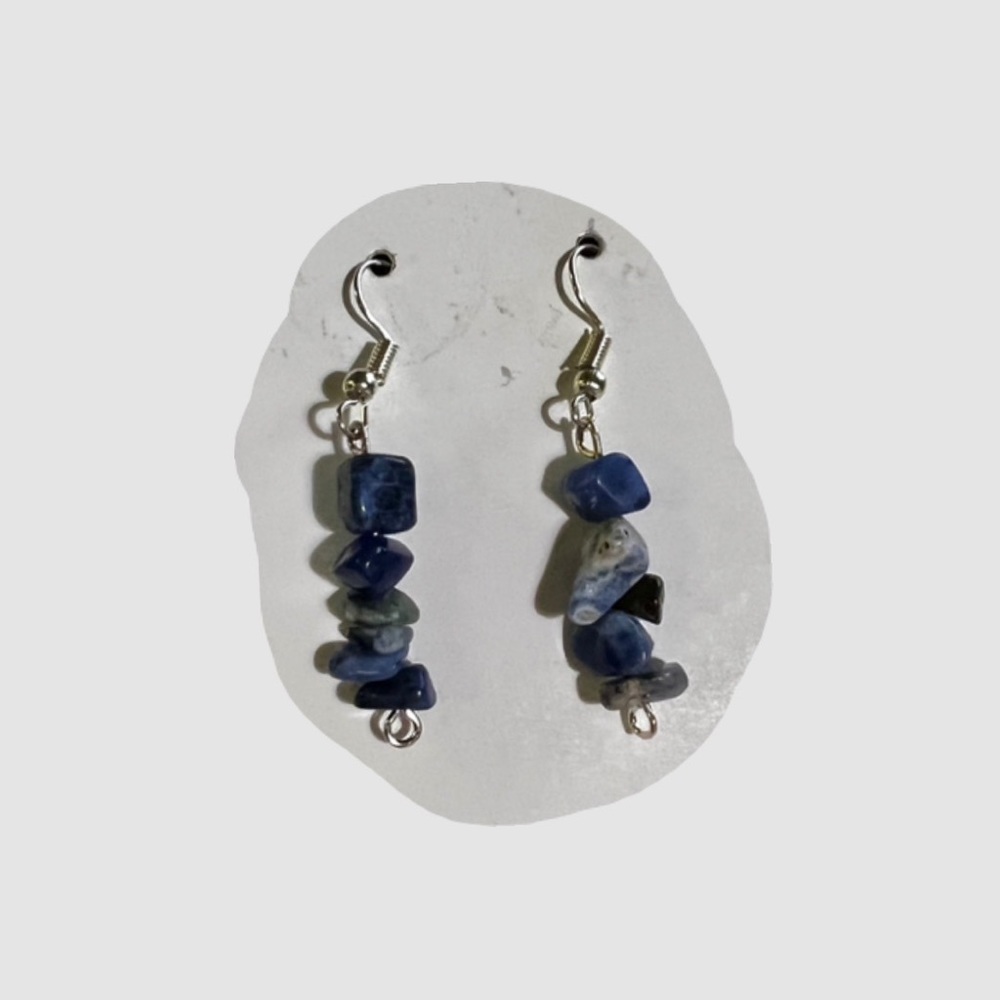 SODALITE (silver) crystal earrings